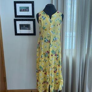Coldwater Creek Yellow Floral Maxi Dress